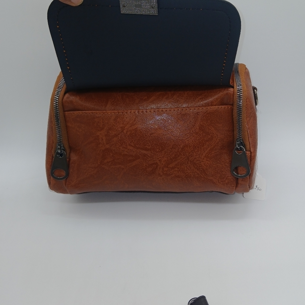 Vtg Boston Crossbody/Shoulder Faux Leather Satchel Handbag w/2 Straps - Picture 3 of 5